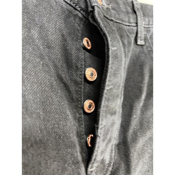 Free People Good Luck Mid-Rise Barrel Jeans Size 28 In Black - Picture 8 of 11